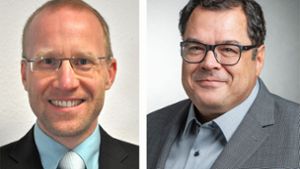 Jens Theobaldt (links) und Rainer Moritz gelten als Favoriten für die Bürgermeisterwahl. Foto: privat