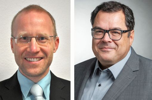Jens Theobaldt (links) und Rainer Moritz gelten als Favoriten für die Bürgermeisterwahl. Foto: privat