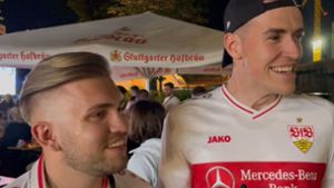 VfB-Fans nach dem Public Viewing in Stuttgart. Foto: StZN/xan