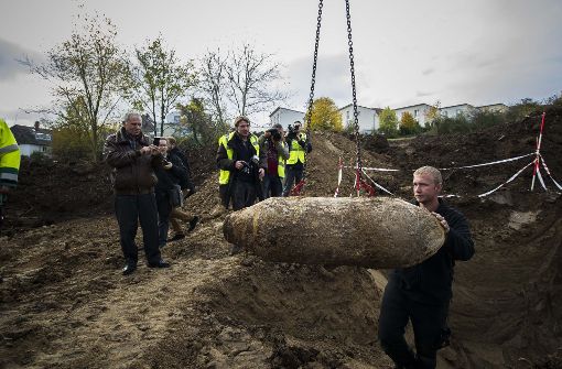 Diese Bombe wurde  2014 in  Stuttgart-Feuerbach entdeckt und entschärft. Foto: Lichtgut/Max Kovalenko