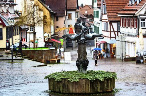 Marktbrunnen von Karl Ulrich Nuss mit Neckar und Fils. Foto: Ines Rudel
