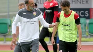 Pellegrino Matarazzo und der VfB Stuttgart spielten am Samstag gegen Racing Straßburg. Foto: dpa/Karl-Josef Hildenbrand