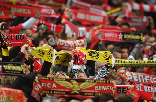 Viele der mitgereisten BVB-Fans kamen nicht rechtzeitig zur Champions-League-Partie gegen Benfica Lissabon ins Stadion. Foto: dpa