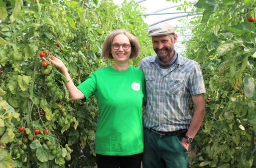 Beate und Jörg Hörz sind Pioniere des Bioanbaus. Bei ihnen wachsen nicht nur Tomaten, sondern auch einige Exoten. Foto: Caroline Holowiecki