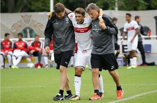 Matthias Zimmermann musste verletzt vom Spielfeld gebracht werden. Foto: Pressefoto Baumann