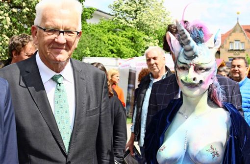 Die Debatte um den Auftritt von Cynthia Schneider hält Ministerpräsident Winfried Kretschmann für völlig überspannt. Foto: 7aktuell.de/Rainer Hauenschild