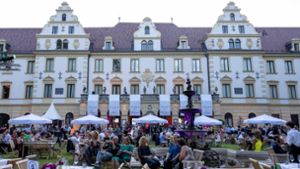 Mit einer Aktion störten Klimaaktivisten am Freitag die Premieren-Aufführung der Regensburger Schlossfestspiele. Foto: dpa/Armin Weigel