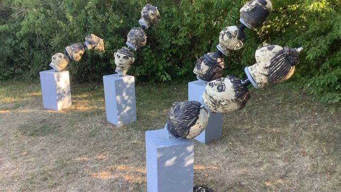 Köpfe am Korber Kopf: Schüler-Kunstwerk zerstört