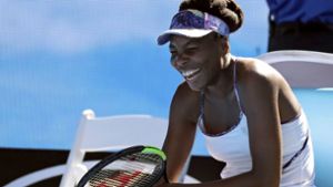 Venus Williams aus den USA jubelt nach ihrem Sieg gegen Vandeweghe aus den USA. Foto: AP