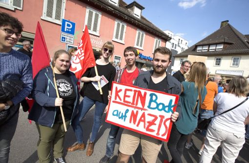 Demonstration am Samstagmittag  in Winnenden gegen Rassismus. Foto: Horst Rudel