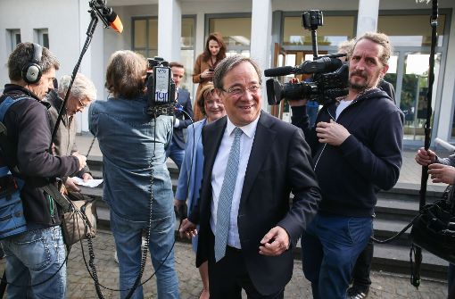 Die CDU und mit ihr ihr Spitzenkandidat Armin Laschet hat nach den Prognosen von ARD und ZDF die Landtagswahl in Nordrhein-Westfalen gewonnen. Foto: DPA