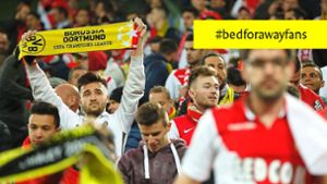Die Fans von Borussia Dormtund und AS Monaco solidarisieren sich. Foto: AFP/Montage StZN
