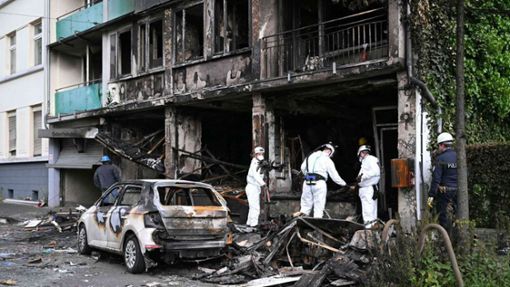 Die Explosion verursachte großen Schaden an dem Gebäude. Foto: AFP/Ina Fassbender