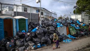 Das Flüchtlingslager Moria auf der griechischen Insel Lesbos. Foto: dpa/Angelos Tzortzinis