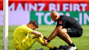 Werders Torhüter Jiri Pavlenka war sichtlich geknickt nach dem Schlusspfiff. Foto: AFP/KAI PFAFFENBACH