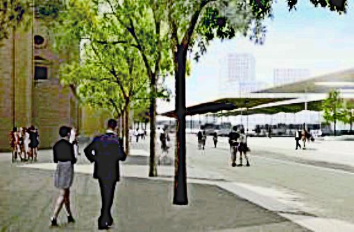 Ein erster Blick auf den möglichen neuen Busbahnhof, wie er im Jahr 2020 aussehen könnte. Foto: Stadt Ludwigsburg