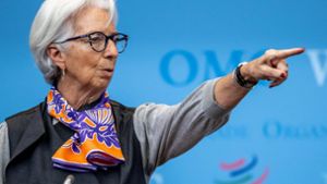 Die Präsidentin der Europäischen Zentralbank, Christine Lagarde, gibt weiterhin ein erhöhtes Zinstempo vor. Foto: AFP/Fabrice Coffrini