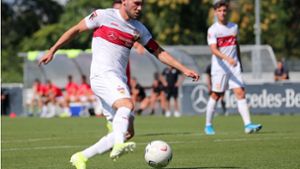 Zwei Tore im Test gegen Calcio Leinfelden-Echterdingen: VfB-II-Kapitän Lukas Kiefer. Foto: Baumann