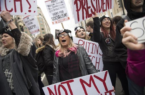 Trumps Amtseinführung wurde begleitet von Protesten. Auch am Tag nach der Vereidigung sind Demonstrationen angekündigt. Sie laufen unter dem Namen „Million Women March“. Foto: EPA