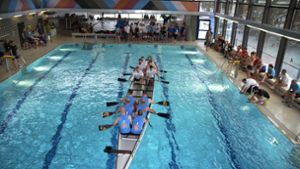 Beim Drachenboot-Indoorcup in Stuttgart Vaihingen nehmen 23 Teams teil. Die besten Bilder gibt es bei uns in der Fotostrecke. Foto: Andreas Rosar Fotoagentur-Stuttg