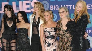 Shailene Woodley, Zoë Kravitz, Laura Dern, Reese Witherspoon, Meryl Streep und Nicole Kidman (v.l.n.r.) bei einem Event zur Premiere der zweiten Big Little Lies-Staffel. Foto: imago images/LJ Fotos/AdMedia
