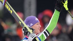 Maria Höfl-Riesch wurde beim Slalom in Lienz Dritte. Foto: dpa