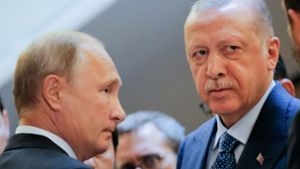 Wladimir Putin und Recep Tayyip Erdogan: ihr Deal zur Einrichtung einer Pufferzone in der syrischen Provinz Idlib droht zu scheitern. Foto: POOL