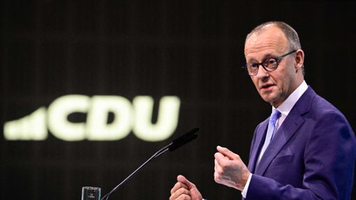 Ein Parteiprogramm als Signal an Wechselwähler: So sieht es der CDU-Vorsitzende Friedrich Merz. Foto: AFP/TOBIAS SCHWARZ