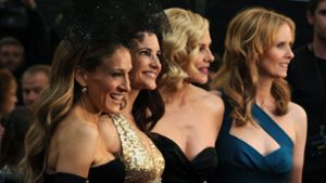 Die Schauspielerinnen Sarah Jessica Parker (l-r), Kristin Davis, Kim Cattrall und Cynthia Nixon bei der Premiere des Films „Sex and the City 2“ (Archivbild). Foto: dpa/Daniel Deme
