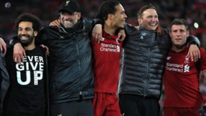 FC Liverpool Trainer Jürgen Klopp und seine „Reds“ wurden im Netz gefeiert. Foto: dpa