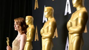 Emma Stone gewinnt den Preis als beste Schauspielerin für ihre Rolle in „La La Land“. Foto: AFP