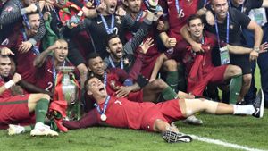 Tränen, Tore und der Titel – für Cristiano Ronaldo war das EM-Endspiel eine Achterbahn der Gefühle. Foto: AP