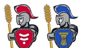 Die   Wappen der   Fellbacher (links) und Kornwestheimer  Stadtlogo Foto: Andrang GmbH