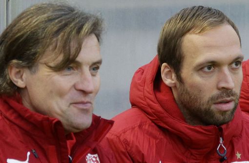 Andreas Hinkel (re.) übernimmt den VfB II von Interimstrainer Walter Thomae. Foto: Baumann
