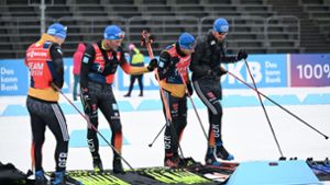Die Ski der Biathleten werden auch beim Weltcup in Oslo ein großes Thema sein. Foto: Hendrik Schmidt/dpa