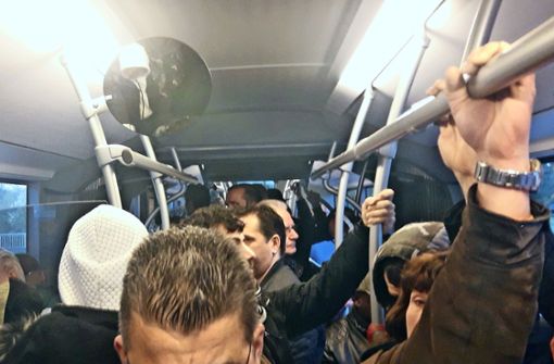Momentaufnahme aus dem Bus der Linie 501 am Mittwoch auf der Fahrt von  Korntal nach Schwieberdingen. Foto: privat