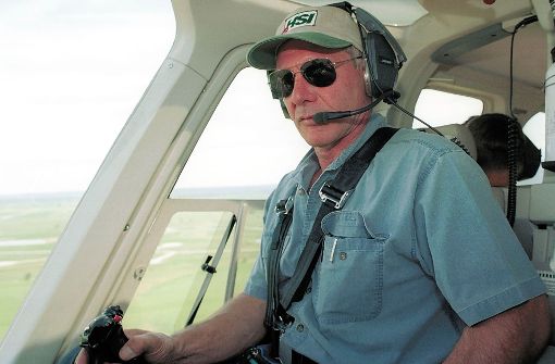 Harrison Ford in einem Helikopter. Foto: Getty