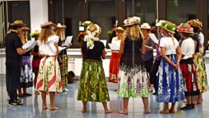 Teilnehmer beim Kurs „Hula – Hawaiianischer Tanz“: Zum 100-Jahr-Jubiläum der Volkshochschule ist das Programm in Stuttgart vielfältiger denn je. Foto: Lichtgut//Leif Piechowski