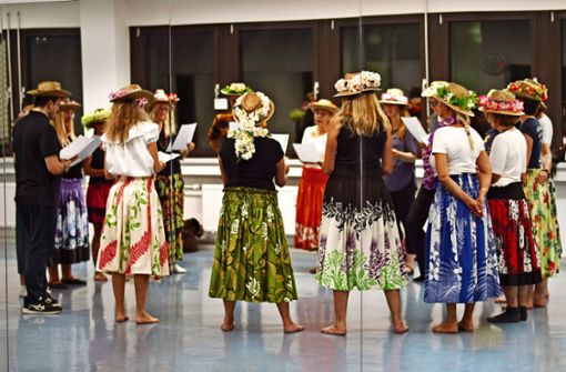 Teilnehmer beim Kurs „Hula – Hawaiianischer Tanz“: Zum 100-Jahr-Jubiläum der Volkshochschule ist das Programm in Stuttgart vielfältiger denn je. Foto: Lichtgut//Leif Piechowski