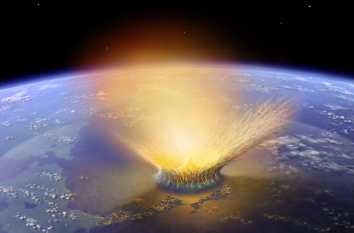 Ein riesiger Asteroid schlägt auf die Erdoberfläche ein. So könnte das Ende der Welt eingeleitet werden. Foto: dpa