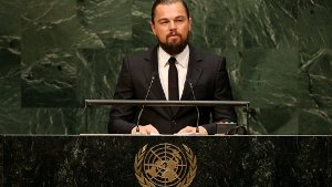 Leonardo DiCaprio spricht auf dem UN-Klimagipfel in New York. Foto: dpa