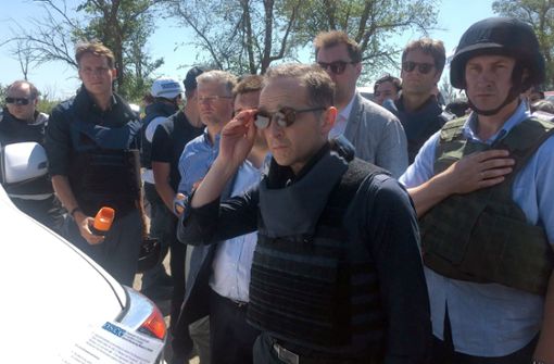 Sorgenvoller Blick: Außenminister Heiko Maas Anfang Juni in der Ostukraine. Foto: dpa