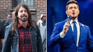 Dave Grohl hatte bei einem Foo-Fighters-Konzert in San Francisco Unterstützung von Sänger Michael Bublé. Foto: Ben Houdijk/Shutterstock / Greg Jannacone/Shutterstock