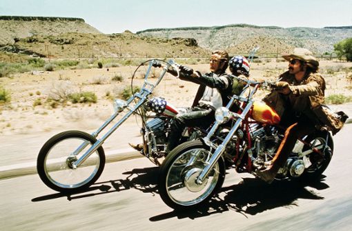 Peter Fonda (li.) und Dennis Hopper als Easy Rider. Foto: picture-alliance / obs