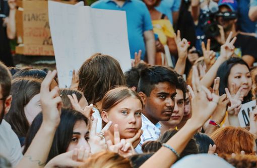 Sie will keine Anführerin sein: Greta Thunberg in New York Foto: AP