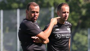 Paco Vaz (li.) und Co-Trainer Tobias Rathgeb wollten mit dem VfB II am 6. September in Reutlingen antreten. Foto: Pressefoto Baumann