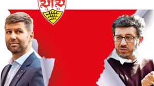 Thomas Hitzlsperger (links) will Claus Vogt aus dem Präsidentenamt drängen. Foto: Baumann/Montage: Ruckaberle