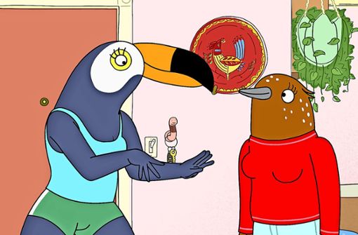 Trickfiguren für Erwachsene: die liebenswert  schrägen Vögel Tuca und Bertie Foto: Netflix