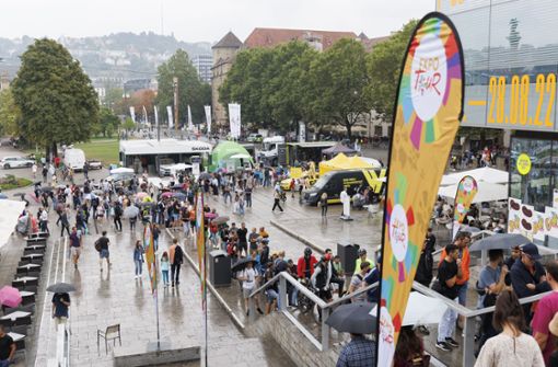 Die Fahrradmesse Expo Tour auf dem Stuttgarter Schlossplatz. Foto: Lichtgut/Julian Rettig