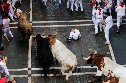 Die Stiere sind wieder los: In Pamplona hat die traditionelle Stierhatz begonnen. Foto: Getty Images Europe